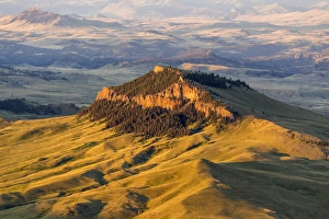 Aerial of Lionhead Butte in Cascade County, Montana, USA Aerial of Lionhead Butte in Cascade County, Montana, USA