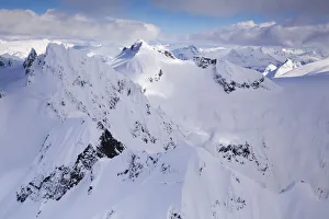 Aerial view of deep snow in the Coast Mountains, near Squamish and Whistler Aerial view of deep snow in the Coast Mountains, near Squamish and Whistler