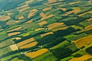 Aerial view of farmland, Hokkaido Prefecture, Japan Aerial view of farmland, Hokkaido Prefecture, Japan