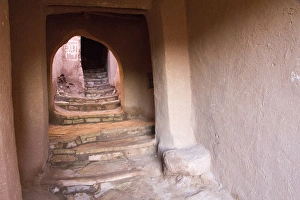 Africa, North Africa, Morocco, Souss-Massa-Draa, Ait Benhaddou. Narrow arched pathways Africa, North Africa, Morocco, Souss-Massa-Draa, Ait Benhaddou. Narrow arched pathways