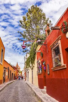 Aldama Street Christmas Decorations Parroquia Archangel church Dome Steeple San Miguel de Aldama Street Christmas Decorations Parroquia Archangel church Dome Steeple San Miguel de