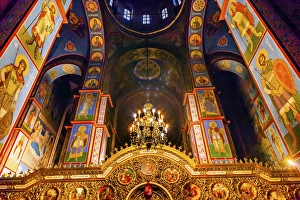 Ancient Mosaics Golden Sreen Icons Dome Basilica Saint Michael Monastery Cathedral Kiev Ancient Mosaics Golden Sreen Icons Dome Basilica Saint Michael Monastery Cathedral Kiev