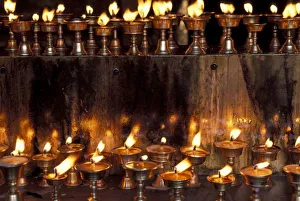 Asia, China, Tibet, Lhasa. Prayer flames, Jokhong Temple Asia, China, Tibet, Lhasa. Prayer flames, Jokhong Temple