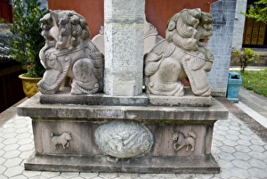Asia, China, Yunnan Province, Mojiang. Sculpture on gate support at Confucious temple Asia, China, Yunnan Province, Mojiang. Sculpture on gate support at Confucious temple