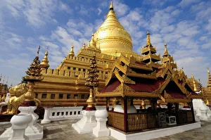 Asia, Myanmar (Burma), Bagan (Pagan). The Shwe Zigon Pagoda in Bagan Asia, Myanmar (Burma), Bagan (Pagan). The Shwe Zigon Pagoda in Bagan
