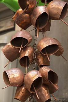 Asia, Turkey, Istanbul. copper bells for animals on farm. Sold in the Grand Bazaar Asia, Turkey, Istanbul. copper bells for animals on farm. Sold in the Grand Bazaar