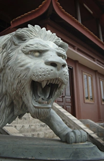 Asia, Vietnam. Lion scupture at Chau Doc, Sam Mountain Asia, Vietnam. Lion scupture at Chau Doc, Sam Mountain