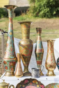 Prints of Armenia, Sevan. Souvenir vases at market near the Sevanavank Monastery on Lake Sevan Asia Prints: Sevan Lake Print: Souvenir Vases at Sevanavank Monastery