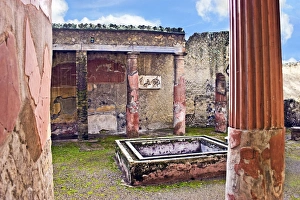 Atrium (courtyard) of House with Telephus relief, Herculaneum archaeological site Atrium (courtyard) of House with Telephus relief, Herculaneum archaeological site