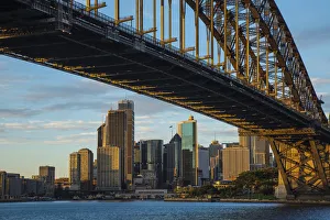 Australia, Sydney. View beneath bridge of city Australia, Sydney. View beneath bridge of city
