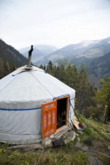 Mountain Valley Landscape Photography Prints: Austria - A small, rustic home in the mountains