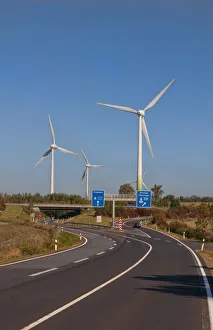Autobahn Wind Power turbines industry in Germany with greenn ecology working Autobahn Wind Power turbines industry in Germany with greenn ecology working