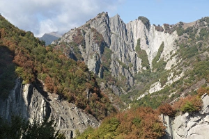 Azerbaijan, Sheki. A rocky cliffside outside of Sheki Azerbaijan, Sheki. A rocky cliffside outside of Sheki