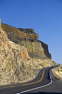 Basalt rock cliffs along the highway near Soap Lake, Washington Basalt rock cliffs along the highway near Soap Lake, Washington
