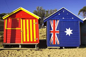 Brighton Beach Huts Prints: Bathing Boxes, Middle Brighton Beach, Port Phillip Bay, Melbourne, Victoria, Australia