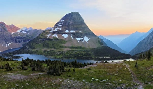 Bearhat Mountain behind Hidden Lake at sunset. Glacier National Park. Montana. USA Bearhat Mountain behind Hidden Lake at sunset. Glacier National Park. Montana. USA