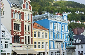 Bergen Norway Bryggen old town old buildings and colorful architecture area for tourists Bergen Norway Bryggen old town old buildings and colorful architecture area for tourists