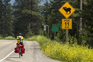 Bicycle touring on the Adventure Cycling Glacier Waterton tour near Fernie, British Columbia Bicycle touring on the Adventure Cycling Glacier Waterton tour near Fernie, British Columbia