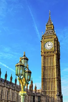 Big Ben Tower Houses of Parliament Lamp Post Westminster Bridge Westminster London England Big Ben Tower Houses of Parliament Lamp Post Westminster Bridge Westminster London England