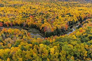 Big Carp River in autumn in Porcupine Mountains Wilderness State Park in the Upper Big Carp River in autumn in Porcupine Mountains Wilderness State Park in the Upper