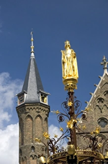 The Binnenhof inner court and the Knights Hall at The Hague in the province of South The Binnenhof inner court and the Knights Hall at The Hague in the province of South