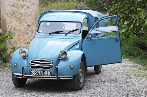 A blue old Citroen 2CV 2 CV converted into a transport van A blue old Citroen 2CV 2 CV converted into a transport van