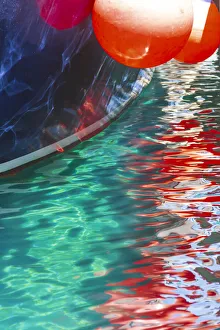 Boat buoys reflect in the water of the Adriatic Sea, Kolocep Island, Croatia Boat buoys reflect in the water of the Adriatic Sea, Kolocep Island, Croatia
