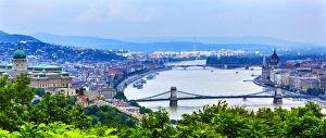 Buda Palace Parliament Chain Bridge Budapest Hungary View from Citadel Buda Palace Parliament Chain Bridge Budapest Hungary View from Citadel
