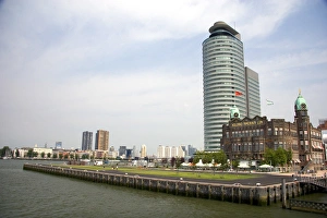 Rotterdam Harbor Prints: Buildings on the harbor at Rotterdam, Netherlands