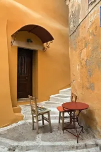 Chania Crete Greece Prints: Sidewalk table