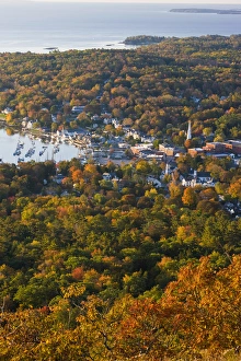 Camden, Maine as seen from Mount Battie in Camden Hills State Park. Fall Camden, Maine as seen from Mount Battie in Camden Hills State Park. Fall