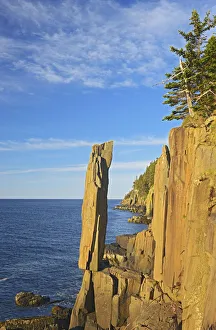 Canada, Nova Scotia, Long Island. Balancing Rock on St. Marys Bay. Credit as Canada, Nova Scotia, Long Island. Balancing Rock on St. Marys Bay. Credit as