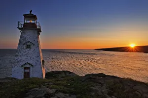 Canada, Nova Scotia, Long Island. Boars Head Lighthouse at sunrise. Credit as Canada, Nova Scotia, Long Island. Boars Head Lighthouse at sunrise. Credit as