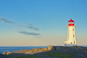 Canada, Nova Scotia. Peggys Cove Lighthouse at dawn Canada, Nova Scotia. Peggys Cove Lighthouse at dawn