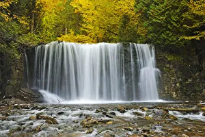 Canada, Ontario. Boyne River at Hoggs Falls in autumn Canada, Ontario. Boyne River at Hoggs Falls in autumn
