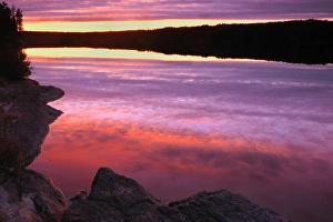 Canada, Ontario. Dusk on Graphic Lake. Credit as: Mike Grandmaison / Jaynes Gallery Canada, Ontario. Dusk on Graphic Lake. Credit as: Mike Grandmaison / Jaynes Gallery
