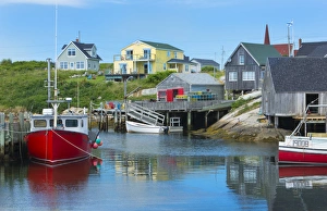 Canada Peggys Cove Nova Scotia peaceful and quiet famous harbour with boats Canada Peggys Cove Nova Scotia peaceful and quiet famous harbour with boats