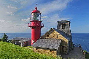 Canada, Quebec, Pointe-a-la-Renommee. Lighthouse on Gulf of St. Lawrence. Credit as Canada, Quebec, Pointe-a-la-Renommee. Lighthouse on Gulf of St. Lawrence. Credit as
