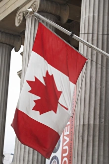 Canadian Flag, Canada House, Trafalgar Square, London, England, United Kingdom Canadian Flag, Canada House, Trafalgar Square, London, England, United Kingdom