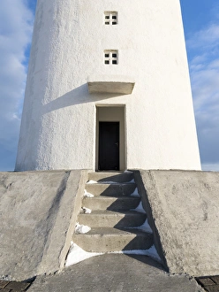 Cape Gardskagi with lighthouse and local museum during winter on the Reykjanes peninsula Cape Gardskagi with lighthouse and local museum during winter on the Reykjanes peninsula