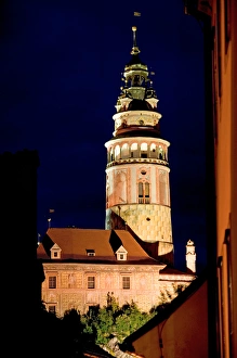 castle by night, Czech Republic, Ceske Krumlov, World Heritage Site castle by night, Czech Republic, Ceske Krumlov, World Heritage Site