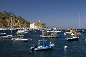 The Catalina Casino and Avalon harbor on Catalina Island, California, USA The Catalina Casino and Avalon harbor on Catalina Island, California, USA