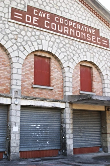 Cave Cooperative de Cournonsec. Gres de Montpellier. Languedoc. The winery building Cave Cooperative de Cournonsec. Gres de Montpellier. Languedoc. The winery building