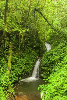 Central America, Costa Rica. Monteverde waterfall Central America, Costa Rica. Monteverde waterfall
