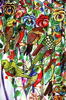Central America, Guatemala, Petan jungle, Tikal National Park. Textiles for sale at Central America, Guatemala, Petan jungle, Tikal National Park. Textiles for sale at