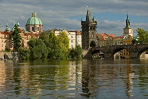 Charles Bridge and Old Town Bridge Tower, dome of the Church of Saint Francis Charles Bridge and Old Town Bridge Tower, dome of the Church of Saint Francis