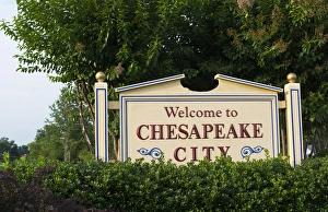 Chesapeake City Maryland sign for the town at the river shore Chesapeake City Maryland sign for the town at the river shore