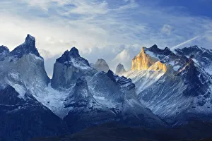 Chile, Patagonia, Torres del Paine National Park, Los Cuernos sunset Chile, Patagonia, Torres del Paine National Park, Los Cuernos sunset