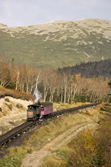 The cog railroad on Mount Washington in Twin Mountain, New Hampshire. White Mountains The cog railroad on Mount Washington in Twin Mountain, New Hampshire. White Mountains