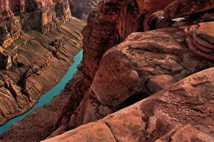 Colorado River meanders through the Grand Canyon below Toroweap Overlook